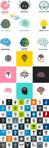 وکتور لوگو مغز و سر انسان AI و TIF
