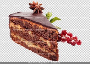 عکس بدون بکگراند برش کیک شکلاتی