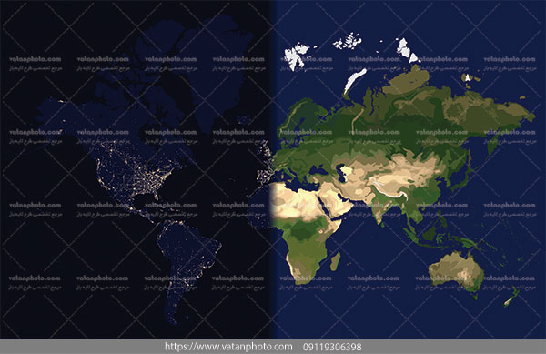 وکتور نقشه جهانی قاره