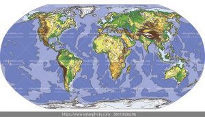 وکتور نقشه جهانی قاره اقیانوس