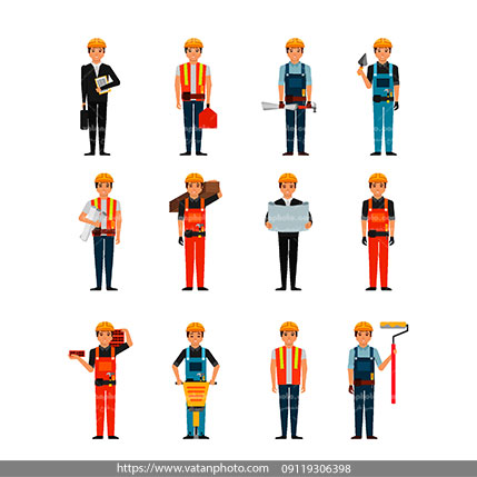 کاراکتر کارگران ساختمانی