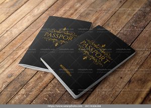 موکاپ جلد دو پاسپورت روی هم