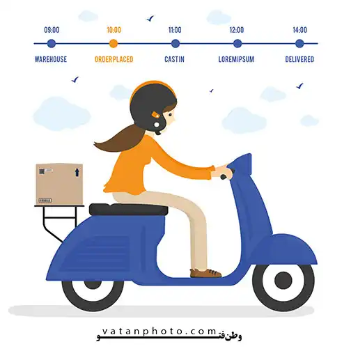 وکتور پستچی خانم سوار موتور