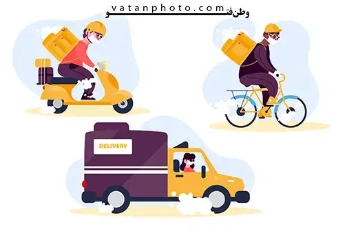 وکتور پستچی در سه وسیله مختلف