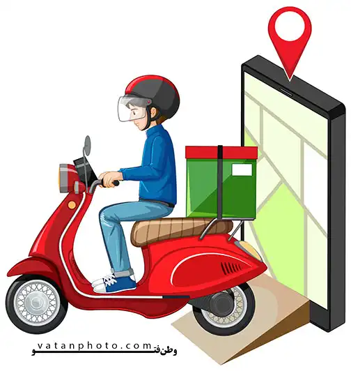 وکتور پستچی موتور طرح مبدا تا مقصد