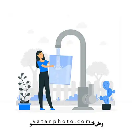 وکتور آیکن نماد تصفیه آب سلامت انسان