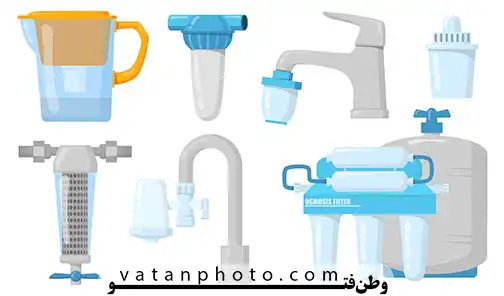 وکتور نماد دستگاه فیلتر تصفیه آب