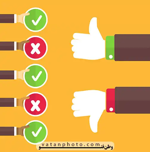 وکتور آیکن لایک و دیس لایک سبز قرمز