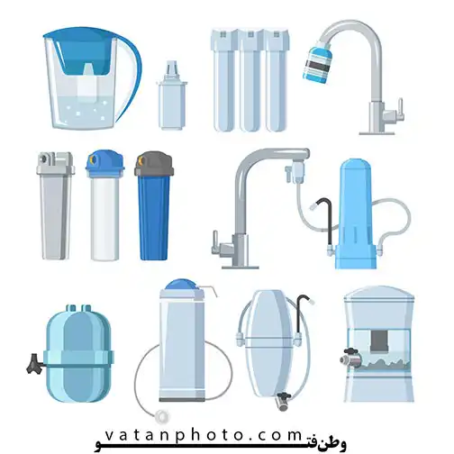 وکتور آیکن مجموعه فیلتر آب تصفیه شیر آب