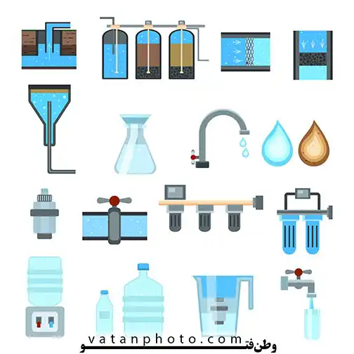 وکتور استوک نماد های تصفیه آب