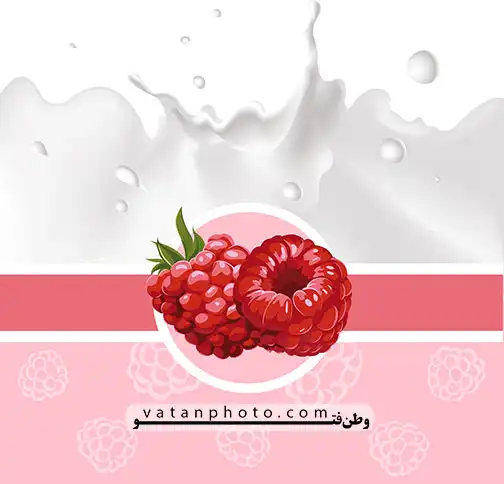 وکتور شیر تمشک قرمز