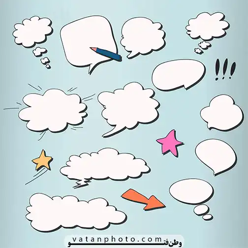 مجموعه وکتور گرافیکی ابر گفتگوی