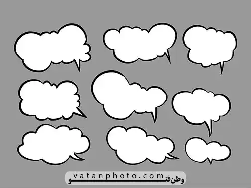 مجموعه وکتور ابر خیالی گفتگو باکس متن