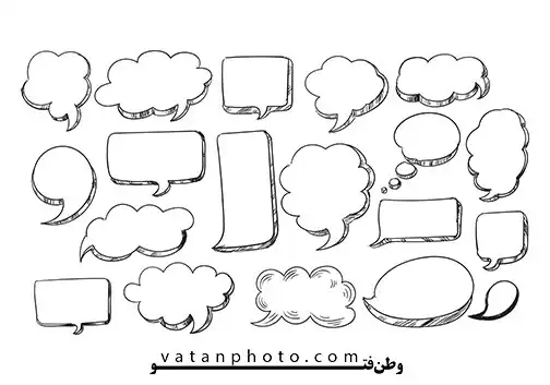 مجموعه وکتور ابر گفتگو کارتونی کمیک