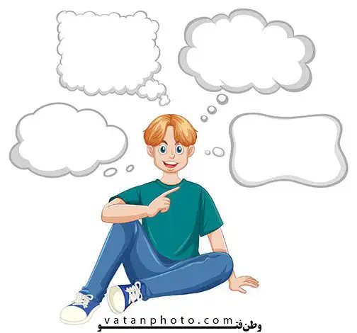 وکتور ابر خیال کردن بالا سر
