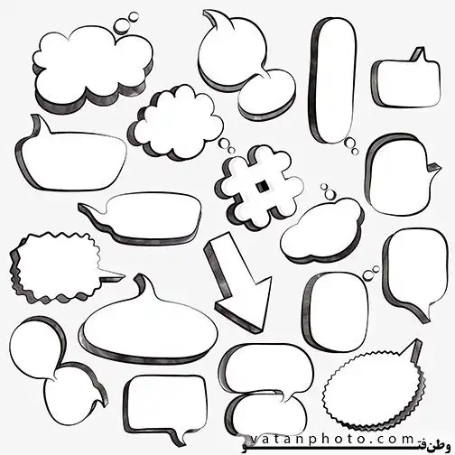 مجموعه وکتور کارتونی ابر گفتگوی کمیک