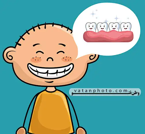 وکتور آیکن کودک خندان با دندان سفید