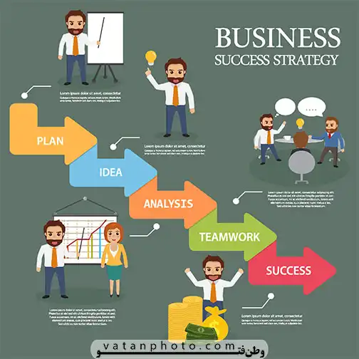 وکتور اینفوگرافیک استراتژی موفقیت