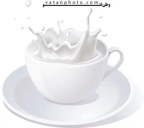وکتور شیر یا دوغ پاشیده شده داخل لیوان
