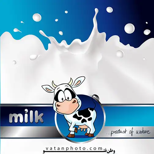 وکتور شیر گاو بک گراند آبی تیره