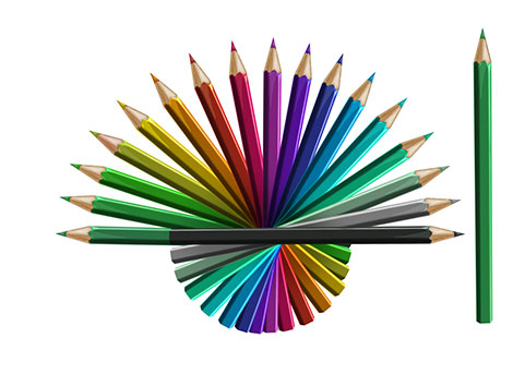 مجموعه آیکن مداد رنگی در 12 رنگ psd